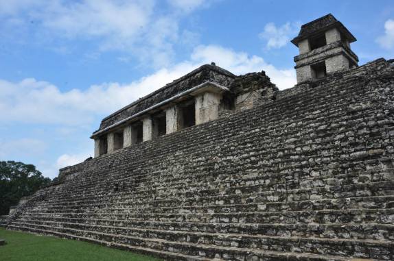As magníficas ruínas do Palácio em Palenque, em Chiapas, no sul do México